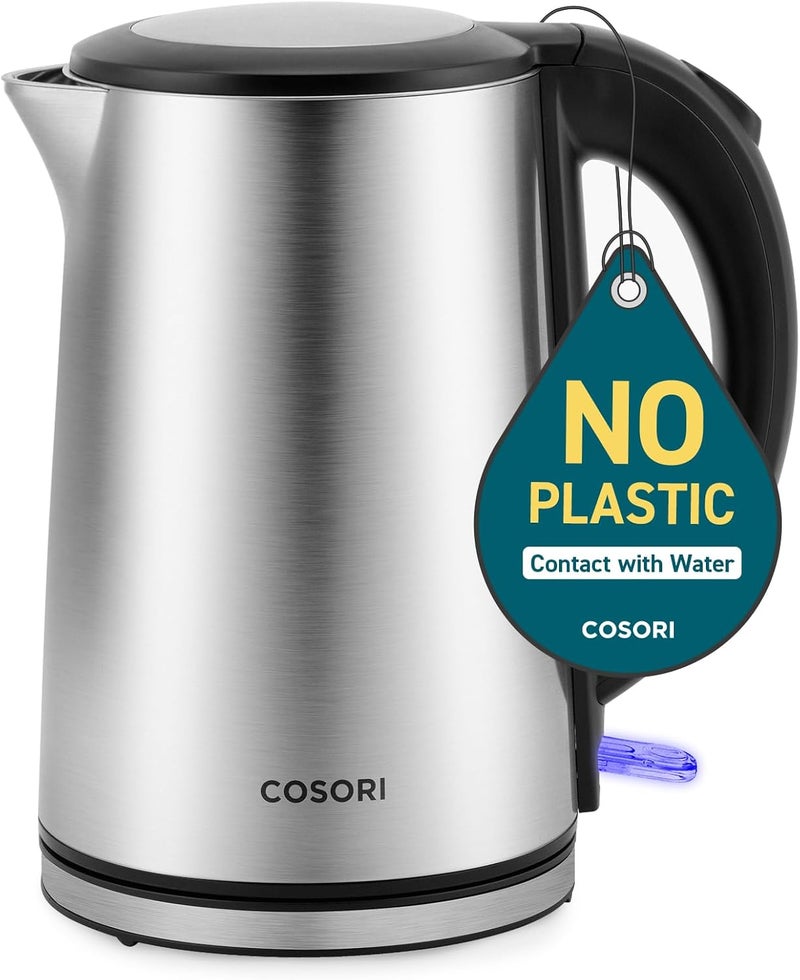 COSORI Electric Kettle, No Plastic Inner Lid, Filter and Spout, Double Wall Stainless Steel Keep Warm, Automatic Shut Off & Boil-Dry Protection, Durable Tea Kettle Boiler & Heater, 1.5L/1500W, Silver - Image 1